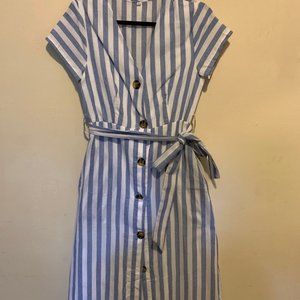 Striped belted dress